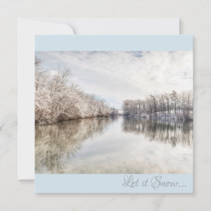Cartão De Festividades Deixar nevar Foto da paisagem de inverno Praça Az