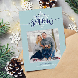 Cartão De Festividades "Deixe-a nevar" Foto Festiva Personalizada