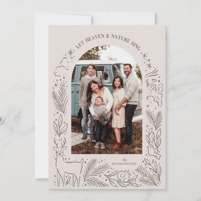 Cartão De Festividades Deixe Céu e Canto da Natureza (Frente)