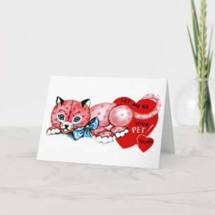 Cartão De Festividades Deixe-me ser seu animal de estimação, Namorados!