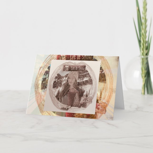 Cartão De Festividades Deixe nevar (Frente)