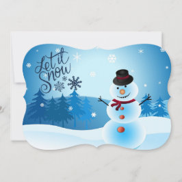 Cartão De Festividades Deixe Nevar Adicionar Assinatura & Saudação