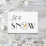 Cartão De Festividades Deixe Nevar Boneco de Neve Simples Moderno<br><div class="desc">Deixe Nevar tipografia e roteiro criar este rosto de boneco de neve fofo adicionado no “O” na palavra NEVE para criar um cartão de Natal com estilo rústico adorável moderno. Qualquer família ou amigo na sua lista de cartões de Natal adoraria receber um cartão de Natal tão doce. Muito fofo!...</div>
