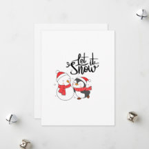 Deixe Nevar com um Boneco de Neve e Pinguim em um