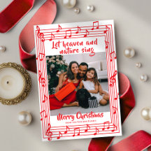 Deixe o Céu Cantar Borda Musical Uma Foto de Natal