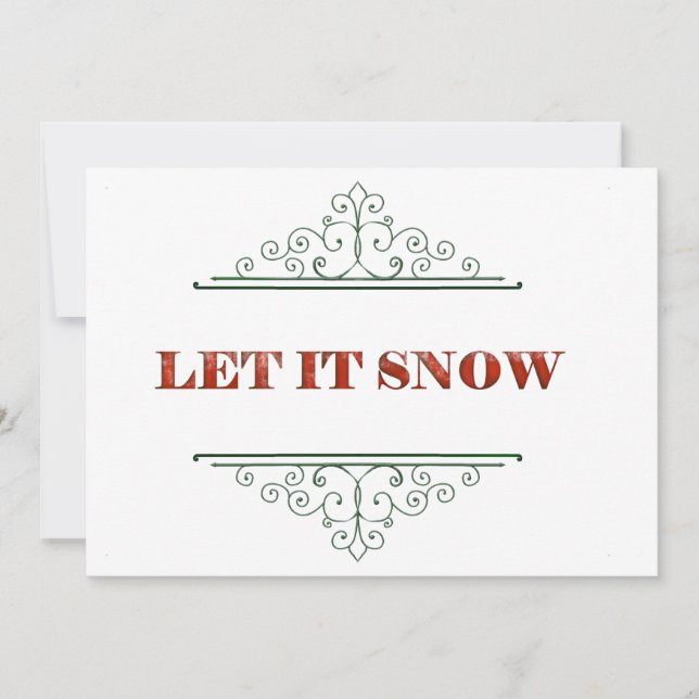Cartão De Festividades Deixe-o nevar (Frente)
