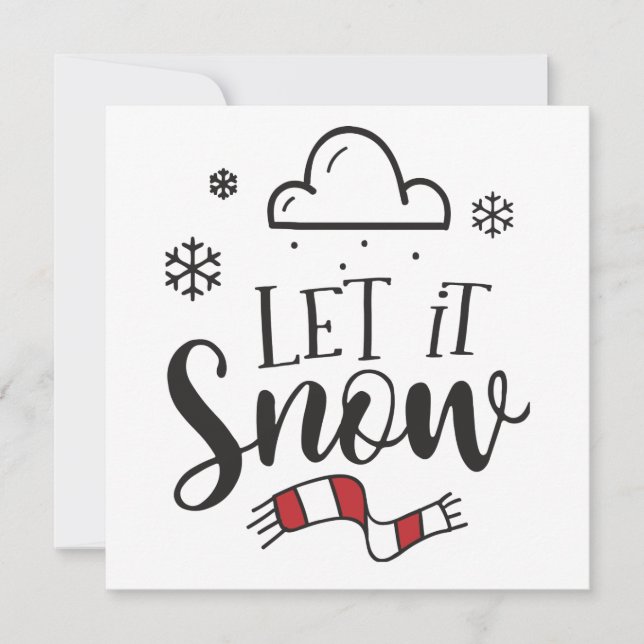 Cartão De Festividades Deixe-o nevar (Frente)