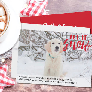 Cartão De Festividades Deixe-o nevar com a mão vermelha, com Cheio isola