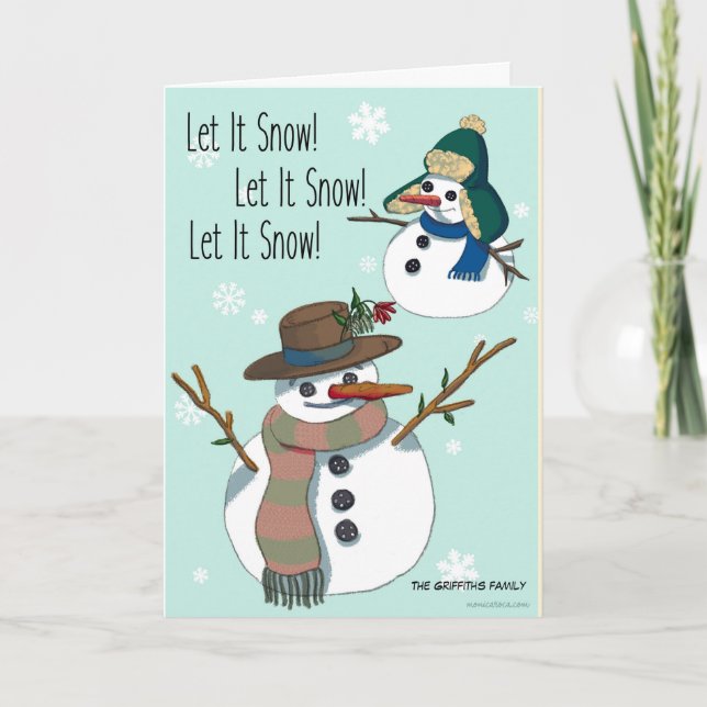 Cartão De Festividades Deixe-o nevar. Personalizável (Frente)