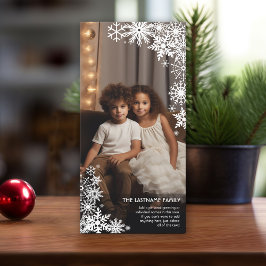 Cartão De Festividades Deixe-O Neve! 1 Foto Vertical Winter