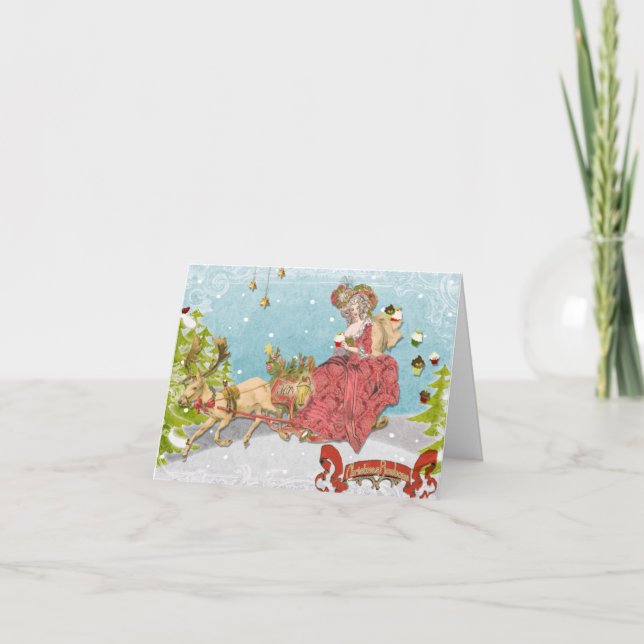 Cartão De Festividades Deixe-os comer cupcakes para o Natal (Frente)