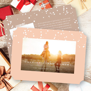 Cartão De Festividades Deixem-Na Neve Encher A Cada Momento Foto Minimali