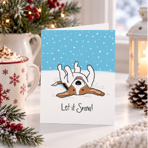 Cartão De Festividades Deixem-no Neve Feriado de Beagle - Um Natal de Cão