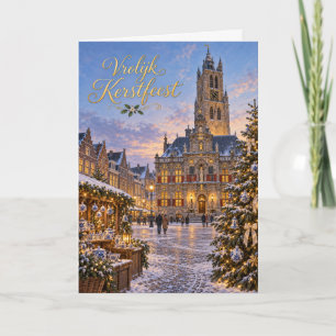 Cartão De Festividades Delft Azul Natal Feliz Natal