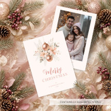 Delicado Rosa Poeirento Floral de Inverno Natal TM