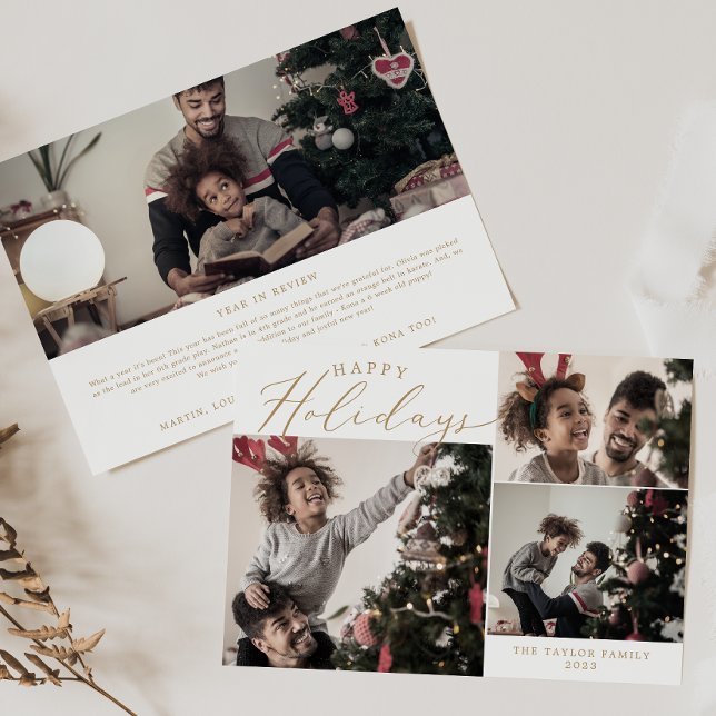 Cartão De Festividades Delicar Folhetos Felizes Dourados 4 Fotografia (Criador carregado)