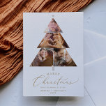 Cartão De Festividades Delicar Foto do Noivado de Natal do Casado Dourado<br><div class="desc">Este delicado cartão de Natal de noivado de ouro é o cartões de natal simples perfeito. A design romântica minimalista apresenta uma magnífica e elegante tipografia amarela ouro champanhe num fundo branco com um aspecto simples e limpo. O cartão diz "casado Natal do futuro senhor e senhora deputada". Personalize a...</div>