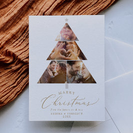 Cartão De Festividades Delicar Foto do Noivado de Natal do Casado Dourado