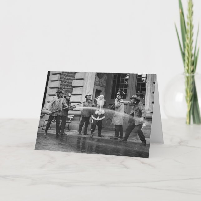 Cartão De Festividades Delousing Santa Claus, 1920s (Frente)