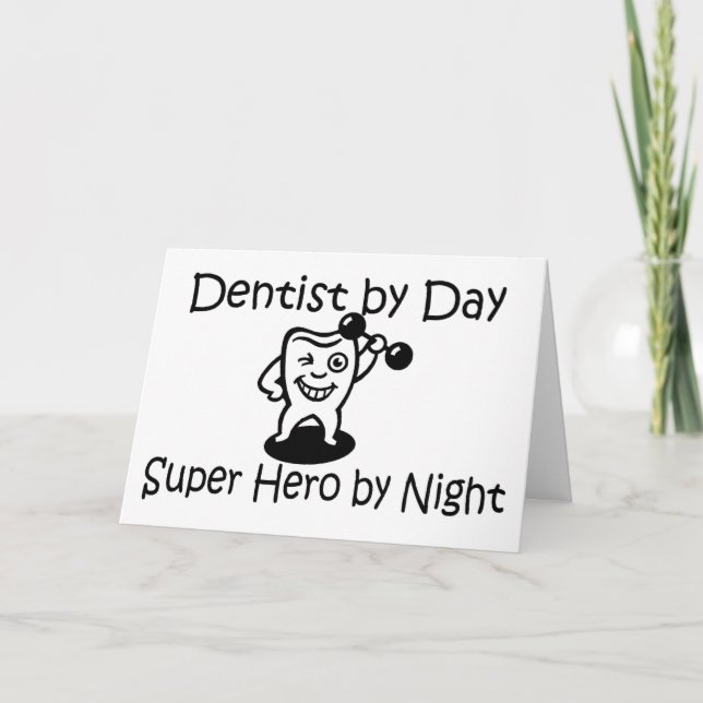 Cartão De Festividades Dentist By Day Suup Hero By Night (Frente)