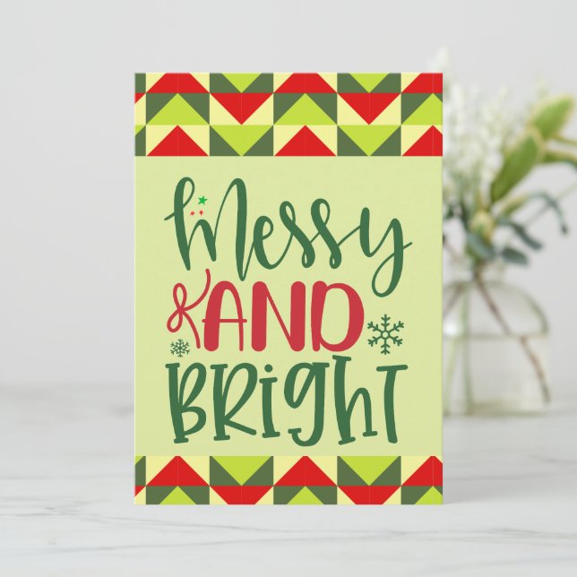 Cartão De Festividades Dentro de Natal com feliz e Nome Brilho (Em pé/Frente)