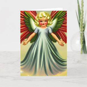 Cartão De Festividades Dentro de Vazio de Natal de Angel Vintage