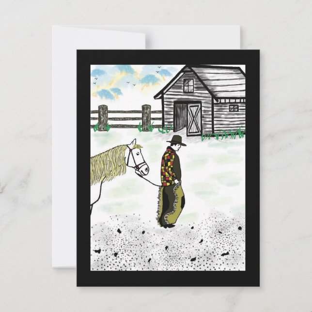 Cartão De Festividades Depois de uma corrida de cavalos (Frente)