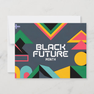 Cartão De Festividades Des Geométricas do Abstrato de Futuro Negro Dinâmi