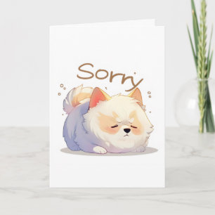 Cartão De Festividades Desculpe Anime Cachorro Branco