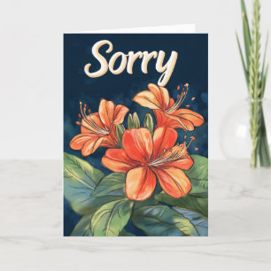 Cartão De Festividades Desculpe Flores Exóticas Laranja