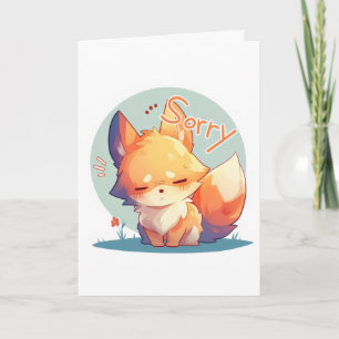 Cartão De Festividades Desculpe Raposa Anime Animal