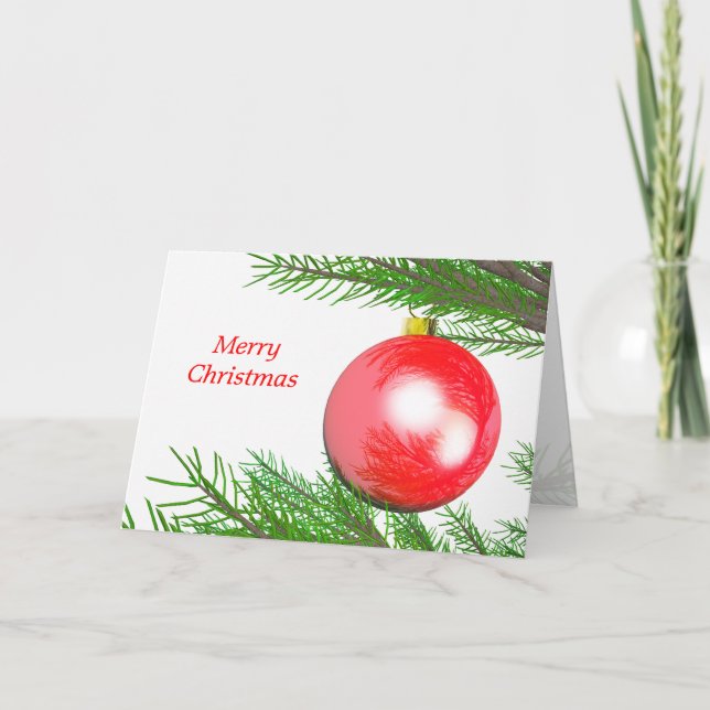 Cartão De Festividades Desdecoração de Árvore Feliz de Natal (Frente)