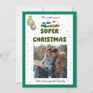 Cartão De Festividades Desejamos a você um Super Natal & Foto Personaliza