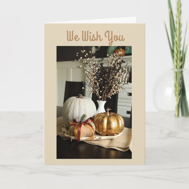 CARTÃO DE FESTIVIDADES DESEJAMOS-LHE UM AGRADECIMENTO MUITO FELIZ (Frente)