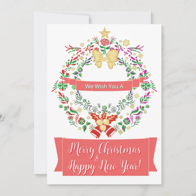 Cartão De Festividades Desejamos-Lhe Um Feliz Natal (Frente)