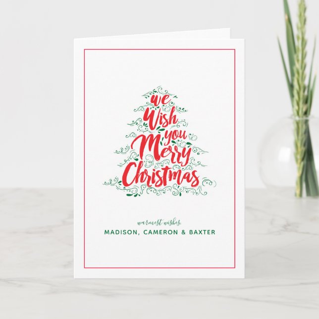 Cartão De Festividades Desejamos-Lhe Um Feliz Natal (Frente)