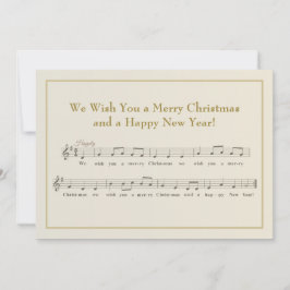 Cartão De Festividades Desejamos-lhe um Feliz Natal Musical