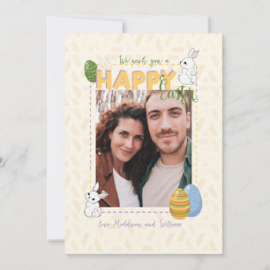 Cartão De Festividades Desejamos-lhe uma família de fotos Felzs pascoa