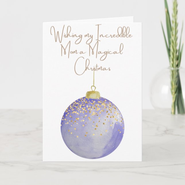 Cartão De Festividades Desejando à minha mãe um Natal mágico (Frente)