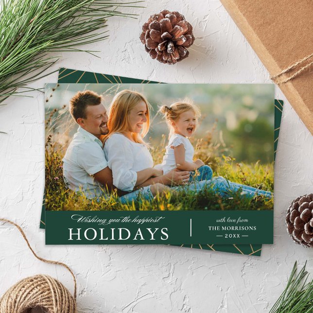 Cartão De Festividades Desejando a você a foto dos feriados mais felizes (Criador carregado)