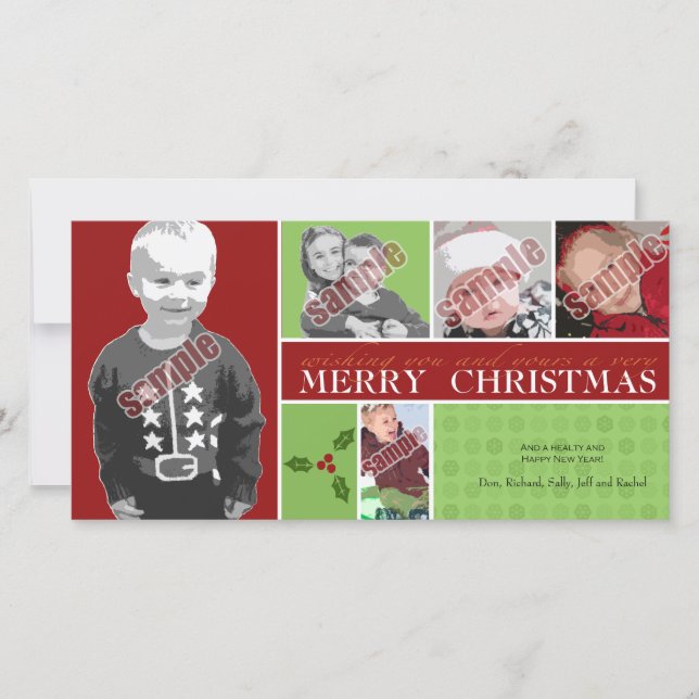 Cartão De Festividades Desejando a você e ao seu um Feliz Natal (Frente)