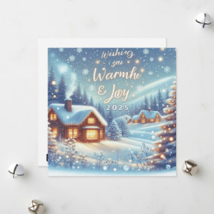 Cartão De Festividades Desejando Calor e Alegria para 2025