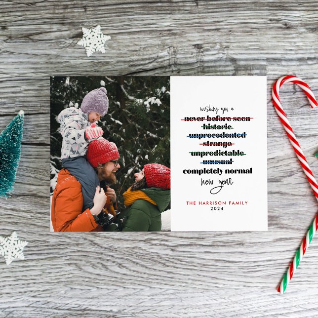 Cartão De Festividades Desejando-lhe um Ano Novo Completamente Normal (Criador carregado)