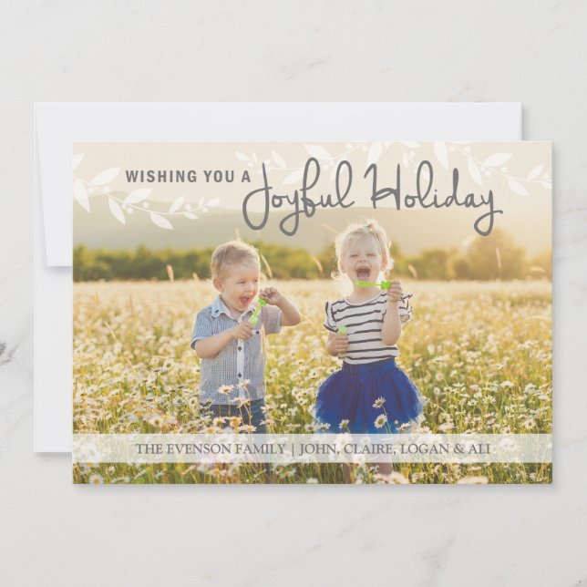 Cartão De Festividades Desejando lhe um feriado alegre (Frente)