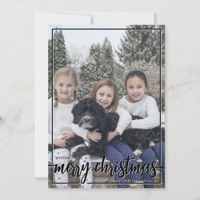 Cartão De Festividades Desejando-lhe uma foto vertical de Natal muito fel (Frente)