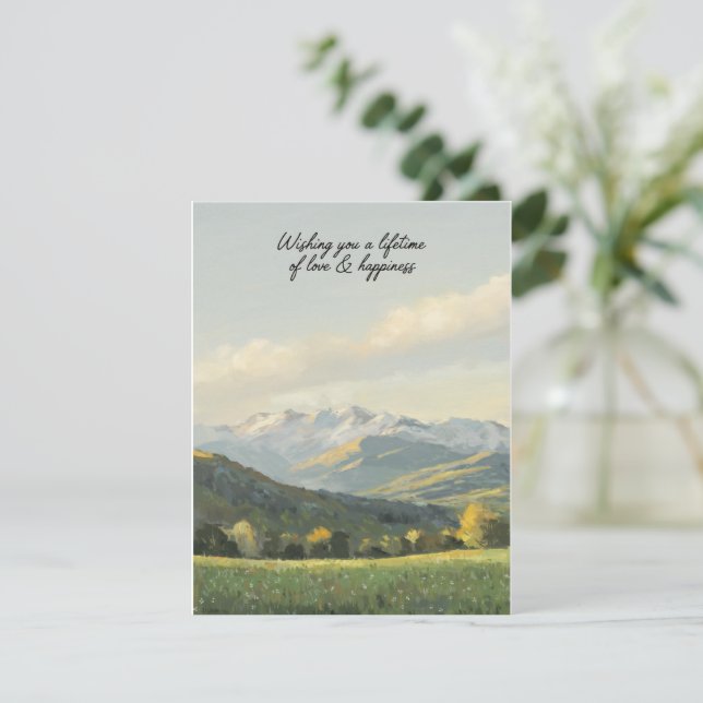 Cartão De Festividades Desejando-lhe uma vida de amor e felicidade (Em pé/Frente)