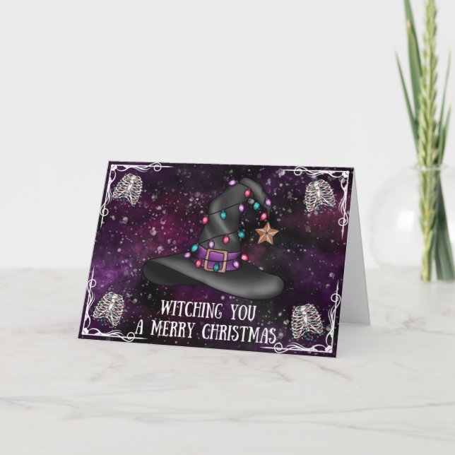 Cartão De Festividades Desejando um Feliz Natal a Você Bruxinha (Frente)