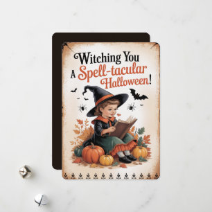 Cartão De Festividades "Desejando um Halloween Esplendorosamente Mágico!"