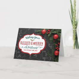 Cartão De Festividades Desejando um Natal abençoado e alegre