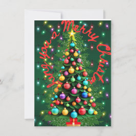 Cartão De Festividades Deseje-Lhe Uma Árvore De Natal Feliz 3D Verde